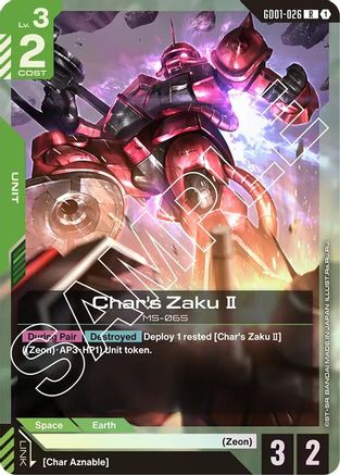 Char's Zaku II (GD01-026) - Newtype Rising Holofoil